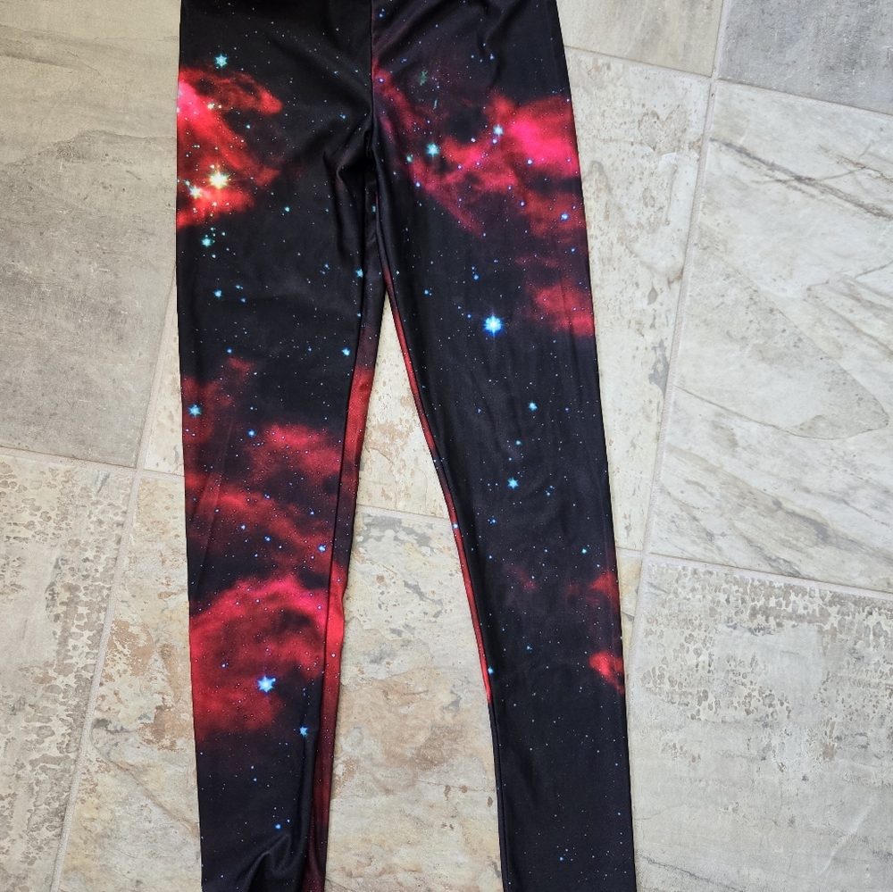 Space leggings red s